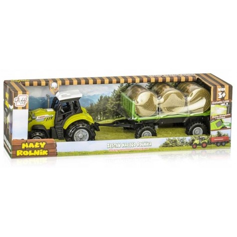 Zabawka dla dziecka, traktor z przyczepą na baloty DAFFI