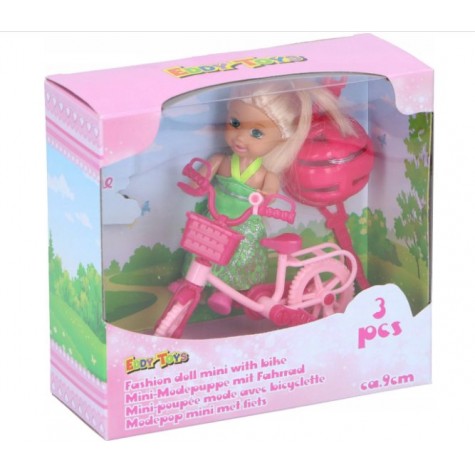 Lalka Na Rowerze z Kaskiem Dla Dzieci Eddy Toys
