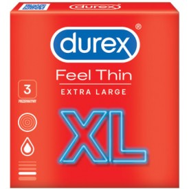 DUREX Prezerwatywy FEEL THIN XL extra large 3 szt.