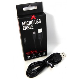 Kabel Micro USB 2A Ładowanie, Transfer 1m Czarny