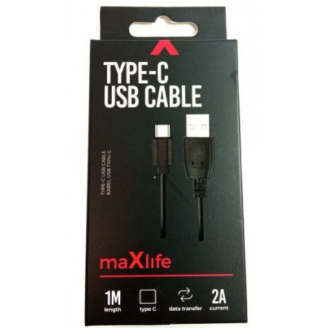 KABEL MALIFE USB/USB-C 2A CZARNY 1M