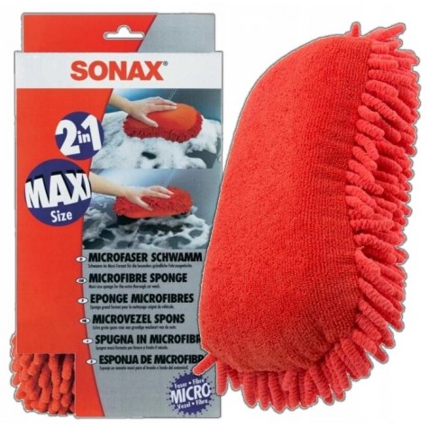 SONAX Gąbka dwustronna 2w1 mikrofibra frędzle Maxi