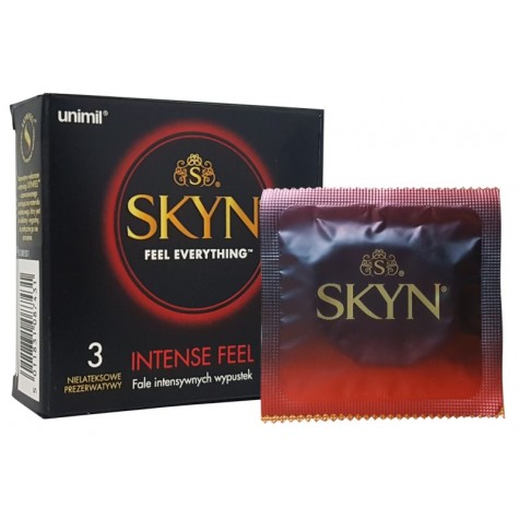 Unimil SKYN INTENSE FEEL Prezerwatywy z wypustkami bezlateksowe 3szt.
