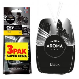 Aroma Car CITY CARD BLACK 3-PACK zapach zawieszka 
