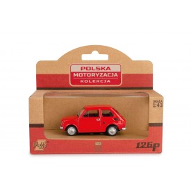 Polski Fiat 126p FSO Czerwony Kolekcja PRL DAFFI Zabawka Model 1:43