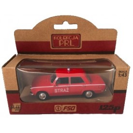 Zabawka, kolekcja samochody PRLu, Fiat 125p w barwach Straży Pożarnej